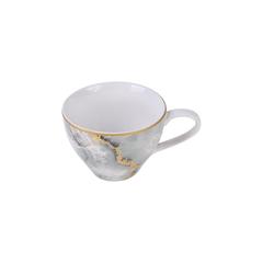 Pan Emirates Greer Tea Cup & Saucer (250 ml, Gray)