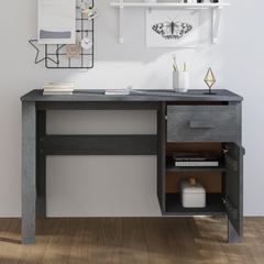 vidaXL Desk Dark Grey 113x50x75 cm Solid Wood Pine