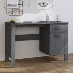 vidaXL Desk Dark Grey 113x50x75 cm Solid Wood Pine