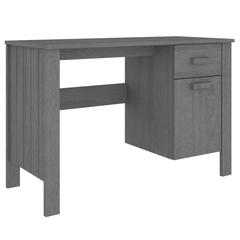 vidaXL Desk Dark Grey 113x50x75 cm Solid Wood Pine