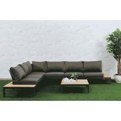 Sylvester 6-Seater L-Shaped Wooden Garden Sofa W/Coffee Table PAN Emirates