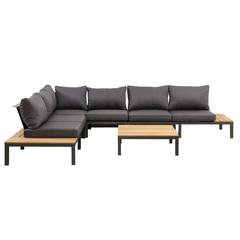 Sylvester 6-Seater L-Shaped Wooden Garden Sofa W/Coffee Table PAN Emirates