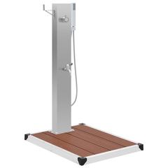 vidaXL Stainless Steel & WPC Outdoor Shower W/Tray (20 x 12 cm)