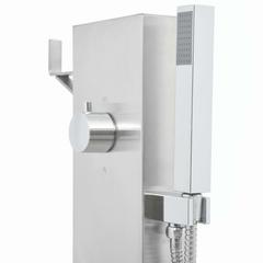 vidaXL Stainless Steel & WPC Outdoor Shower W/Tray (20 x 12 cm)