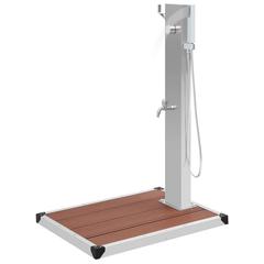 vidaXL Stainless Steel & WPC Outdoor Shower W/Tray (20 x 12 cm)