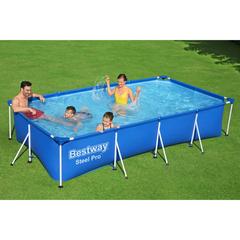 Bestway Rectangular Steel Pro Frame Pool (400 x 211 x 81 cm, Blue)