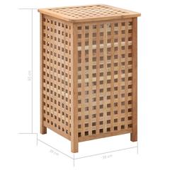 vidaXL Laundry Bin Solid Walnut Wood (39 x 39 x 65 cm)
