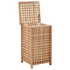 vidaXL Laundry Bin Solid Walnut Wood (39 x 39 x 65 cm)
