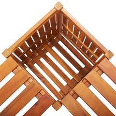 2-Seater Acacia Wood Garden Corner Bench W/Planter vidaXL