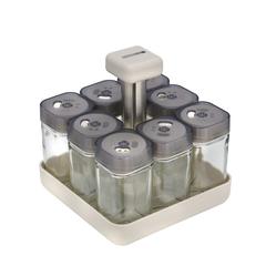 Royalford 8-Jar Spice Rack Set W/Revolving Stand, RF10520 (100 ml)