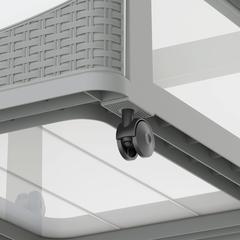 Cosmoplast Cedarattan Plastic 4-Tier Storage Cabinet W/Drawers & Wheels (Grey, 50 x 40 x 92 cm)