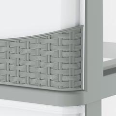 Cosmoplast Cedarattan Plastic 4-Tier Storage Cabinet W/Drawers & Wheels (Grey, 50 x 40 x 92 cm)