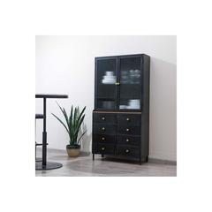 خزانة بابين معدن و زجاج مع أدراج باليرمو كوريو حول الإمارات (92 × 39 × 180 سم)