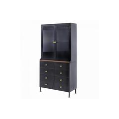 خزانة بابين معدن و زجاج مع أدراج باليرمو كوريو حول الإمارات (92 × 39 × 180 سم)