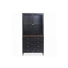 خزانة بابين معدن و زجاج مع أدراج باليرمو كوريو حول الإمارات (92 × 39 × 180 سم)