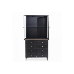 خزانة بابين معدن و زجاج مع أدراج باليرمو كوريو حول الإمارات (92 × 39 × 180 سم)