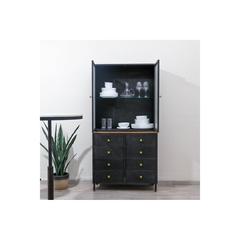 خزانة بابين معدن و زجاج مع أدراج باليرمو كوريو حول الإمارات (92 × 39 × 180 سم)