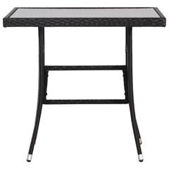 vidaXL Garden Table Black 80x80x74 cm Poly Rattan