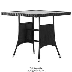 vidaXL Garden Table Black 80x80x74 cm Poly Rattan