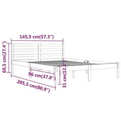 vidaXL Day Bed Solid Wood Pine 140x200 cm Double Honey Brown