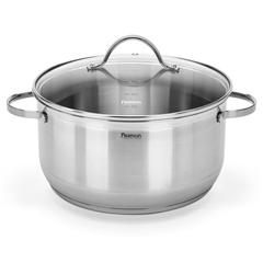 Fissman Luminosa Stainless Steel Stockpot W/Glass Lid (26 cm)