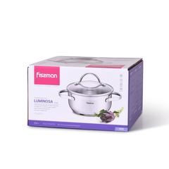 Fissman Luminosa Stainless Steel Stockpot W/Glass Lid (26 cm)
