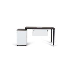 Pan Emirates Hobson Office Desk With Pedestal (Dark Walnut & Black)