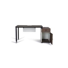 Pan Emirates Hobson Office Desk With Pedestal (Dark Walnut & Black)