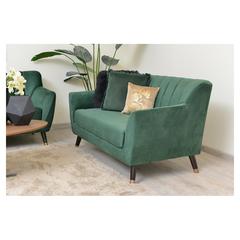 Delta 2-Seater Velvet Fabric & Wood Sofa Pan Emirates
