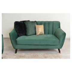 Delta 2-Seater Velvet Fabric & Wood Sofa Pan Emirates