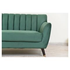 Delta 2-Seater Velvet Fabric & Wood Sofa Pan Emirates