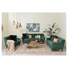 Delta 2-Seater Velvet Fabric & Wood Sofa Pan Emirates