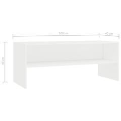 طاولة تلفزيون خشب هندسي لون أبيض فيدا إكس إل (100 × 40 × 40 سم)