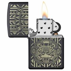 Zippo Mayans M C Pattern Windproof Lighter, 49087 (Black Matte)