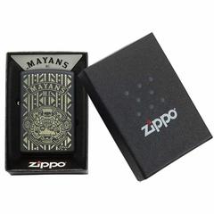 Zippo Mayans M C Pattern Windproof Lighter, 49087 (Black Matte)