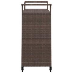 vidaXL Poly Rattan Serving Trolley W/Drawer (100 x 45 x 97 cm, Brown)
