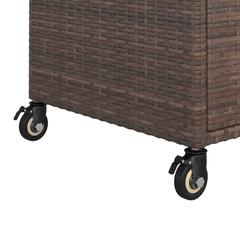 vidaXL Poly Rattan Serving Trolley W/Drawer (100 x 45 x 97 cm, Brown)