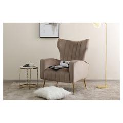 Pan Emirates Iceberg Velvet Fabric & Metal Accent Chair (70 x 82 x 99 cm)