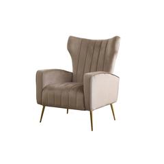 Pan Emirates Iceberg Velvet Fabric & Metal Accent Chair (70 x 82 x 99 cm)