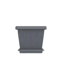 اصيص نباتات بلاستيكي مربع مع صينية من كوزموبلاست سيدارجرين (10 لتر)