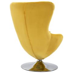 vidaXL Swivel Egg Chair with Cushion Yellow Velvet