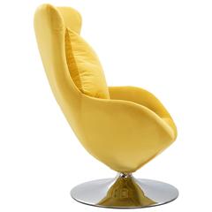 vidaXL Swivel Egg Chair with Cushion Yellow Velvet