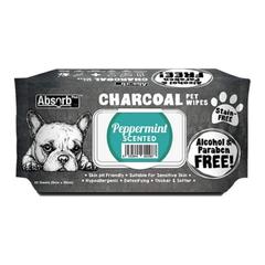 Absolute Pet Absorb Plus Charcoal Pet Wipes (Peppermint, 80 Sheets)