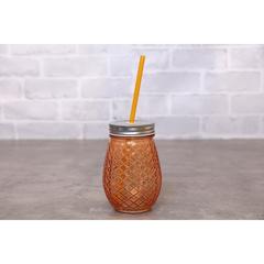 Pan Emirates Gem Glass Jar W/Straw (500 ml)