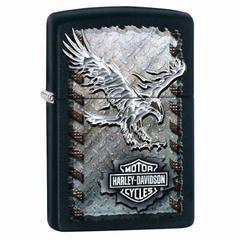 Zippo Harley Davidson Chrome Eagle Lighter, 28485 (Black Matte)