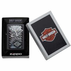Zippo Harley Davidson Chrome Eagle Lighter, 28485 (Black Matte)