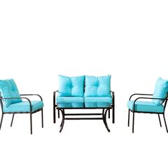 Leo 4-Seater Steel Sofa Set W/Cushions Danube Home