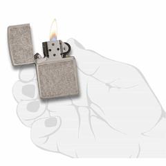 Zippo Armor Plate Windproof Lighter, 28973 (Antique Silver)