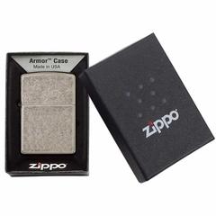 Zippo Armor Plate Windproof Lighter, 28973 (Antique Silver)