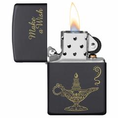 Zippo Make A Wish Design Windproof Lighter, MP402953 218 (Black Matte)